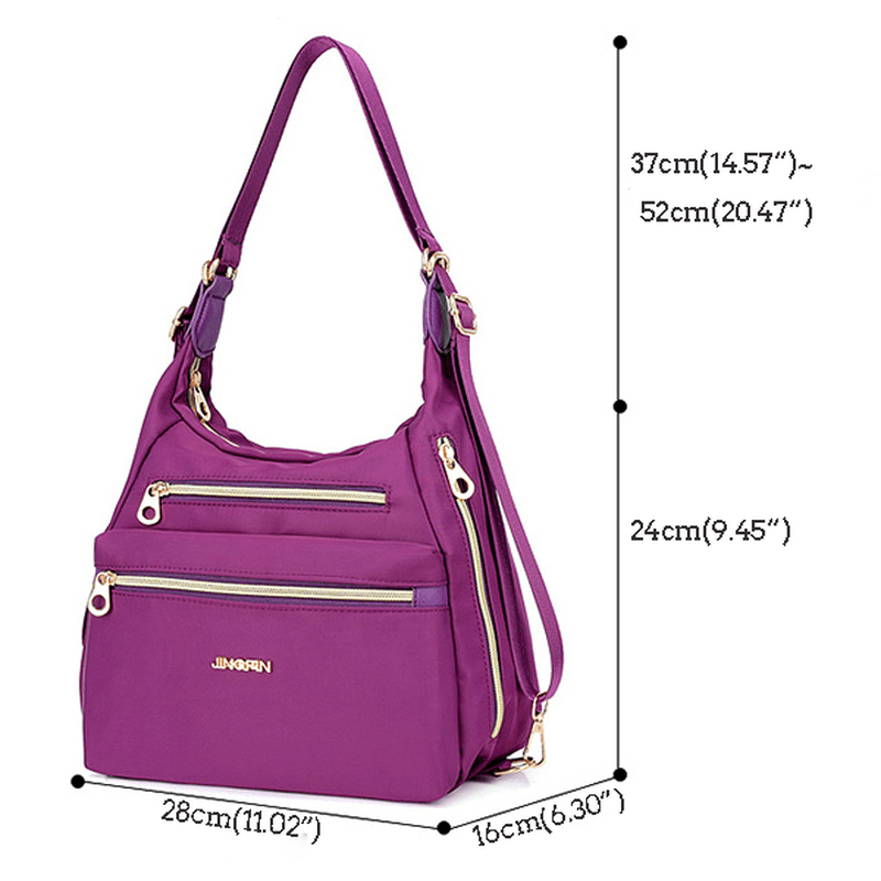 Women Nylon Waterproof Double-Sided Crossbody Bag Multifunctional Shoulder Bag Backpack - MRSLM