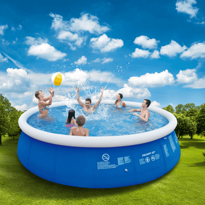 JILONG 2.4X0.63M/2.4X0.76M/3.0X0.76M/3.6X0.76M Blue above Ground Inflatable Swimming Pool Family Play Bathtub Water Pool Inflatable Pool for Garden Adults Kids - MRSLM