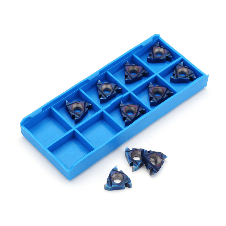 Drillpro 10Pcs HRC45 Blue Nano 16ER AG60 Carbide Insert External Threading Insert - MRSLM