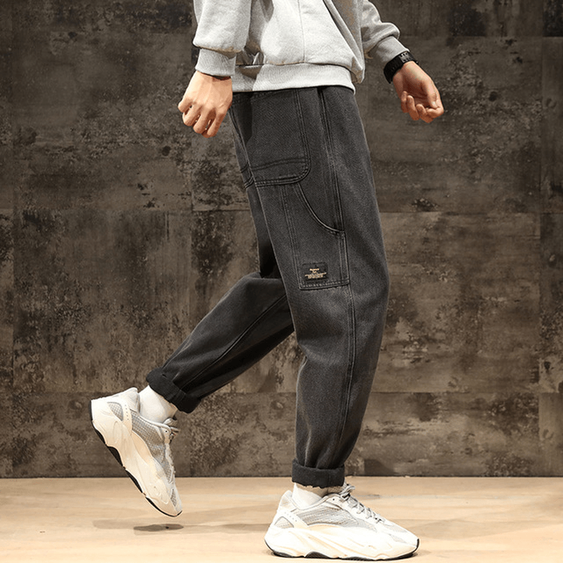 Season New Jeans Men Loose Feet Harem Pants plus Fertilizer XL Wind Trend Youth Casual Trousers - MRSLM