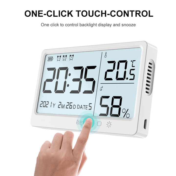 Multifunctional Temperature and Humidity Meter High Precision Thermo-Hygrometer with LCD Screen Backlight - MRSLM