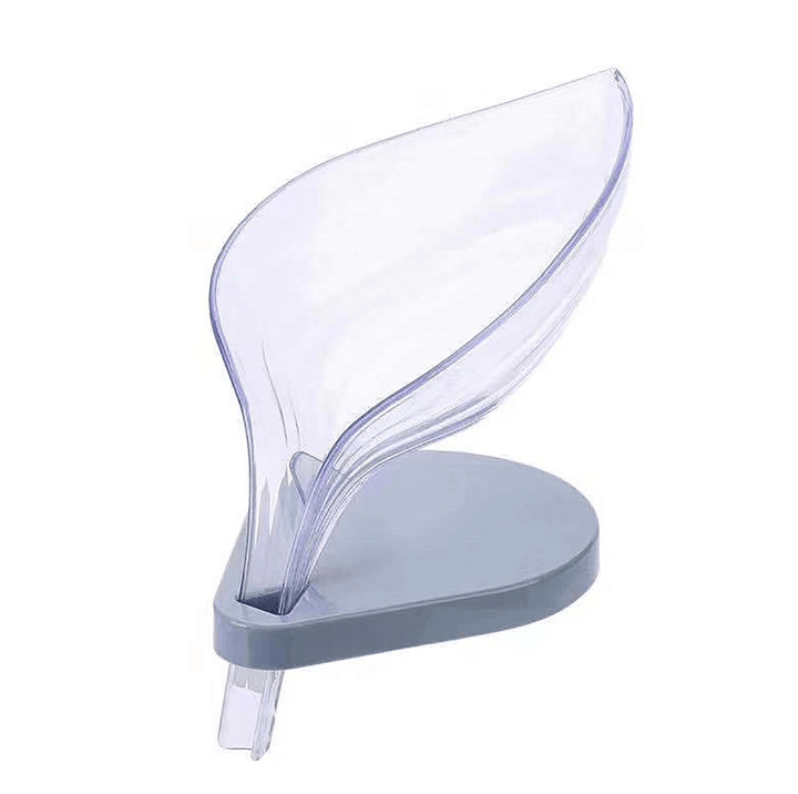 Quick-Drying Leaf Shape Self Draining Soap Holder Box with Suction Cup for Shower Bathroom Kitchen Sink - MRSLM