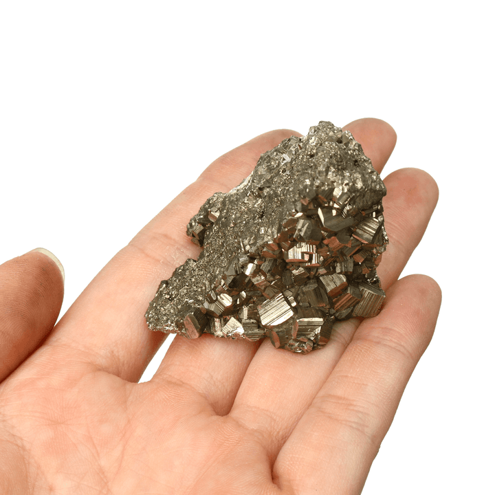 Natural Pyrite Chalcopyrite Mineral Crystals Gold Gemstone Decor Ornament 50-80G - MRSLM