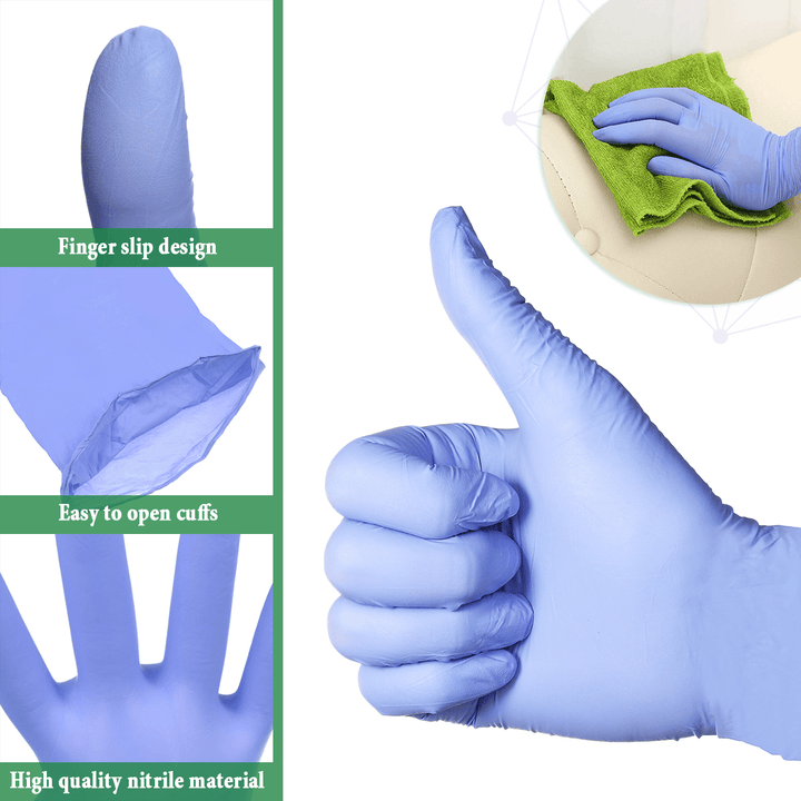 Yongbaoli 200*Pcs Disposable Nitrile BBQ Gloves Waterproof Protection Safety Glove Protect Tools - MRSLM