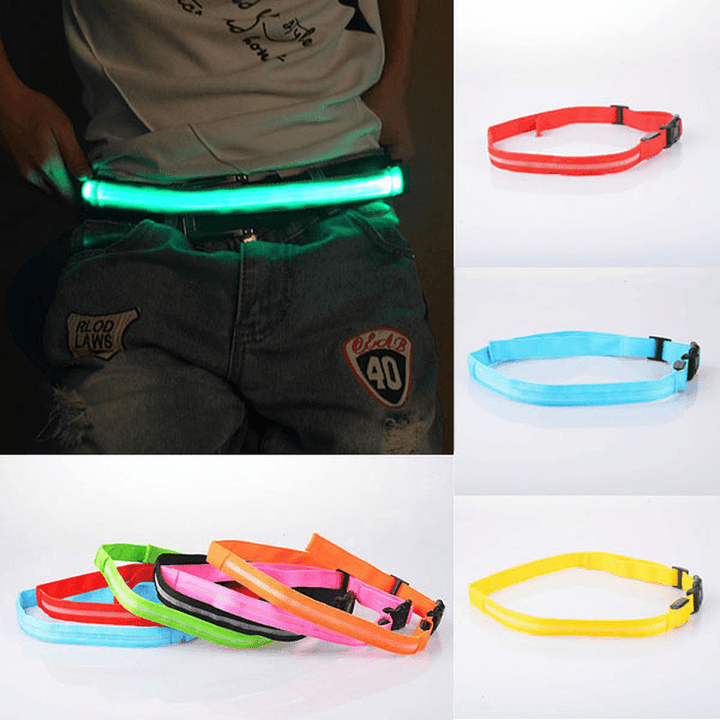 LED Flashing Waistband Safety Reflective Waistband Bicycle Jogging Running Belt - MRSLM