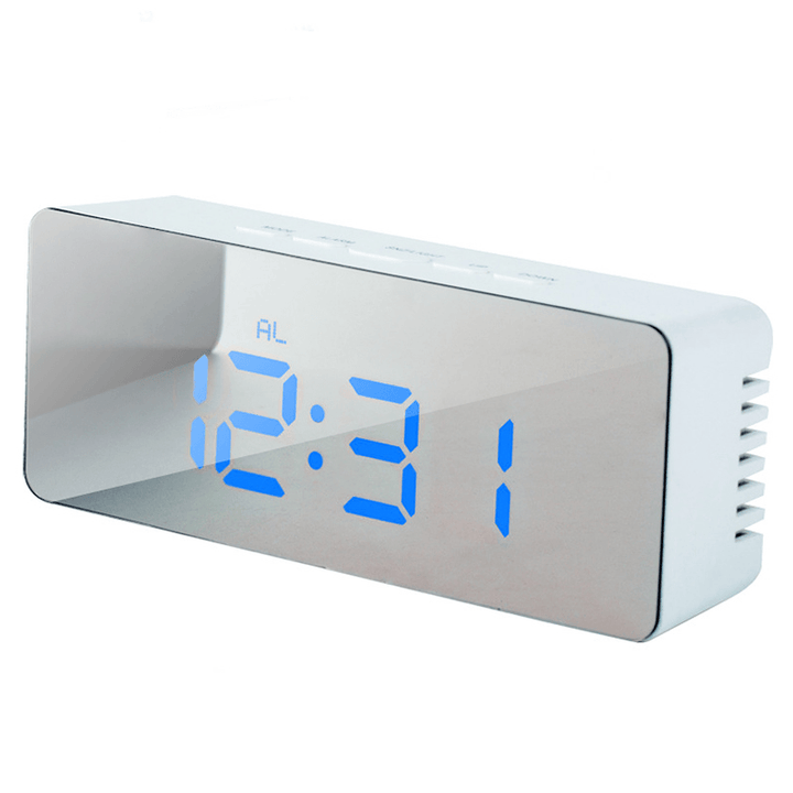 HC-29 USB Charging Digital Mirror Cube LED Night Mode Snooze Function Thermometer Alarm Clock - MRSLM