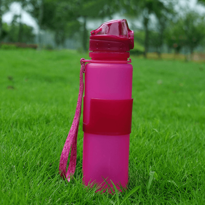 650Ml Silicone Collapsible Sports Water Bottle Folding Drink Water Fitness Riding Running Kettle - MRSLM