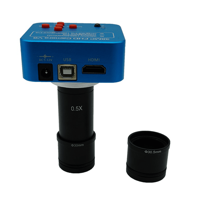 38MP Industrial Microscope Camera with 0.5X Eyepiece 23.2Mm to 30Mm 30.5Mm Adapter for Phone CPU PCB Repair - MRSLM