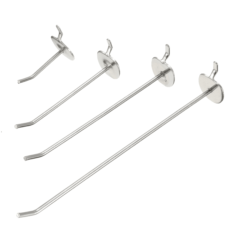 50/100/150/200Mm Universal Pegboard Single Hole Hooks Chrome Home Kitchen Bathroom Tools Silver Iron Pegboard Hooks - MRSLM