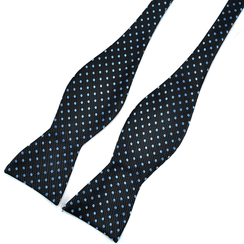 Pensee Men'S Bow Ties Casual Polka Dot Paisley Jacquard Woven Silk Neckties Accessory - MRSLM