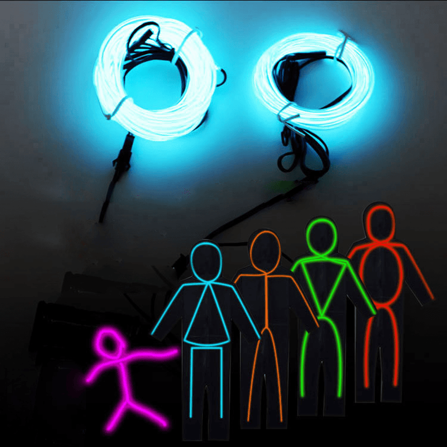 EL Wire Neon Light Flexible Rope Tube Auto Car Interior Decoration LED Strip Light Atmosphere Lamp - MRSLM