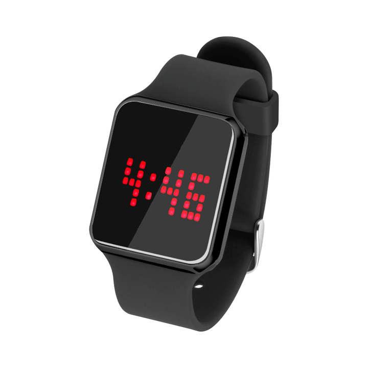 SENORS SN145 Dynamic LED Screen Alarm Calendar 12/24 Hour Luminous Waterproof Silicone Strap Digital Watch - MRSLM