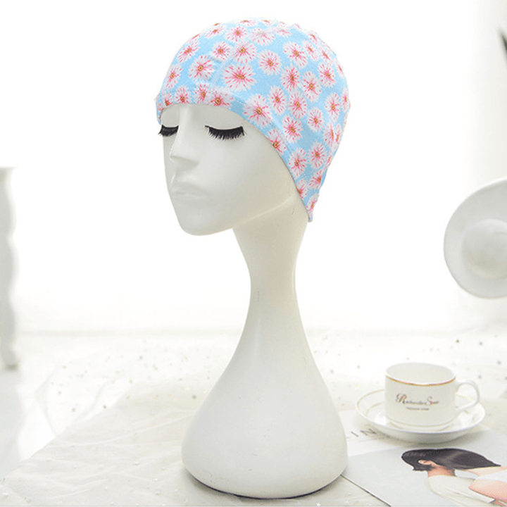 Women Cotton High Elasticity Swimming Cap Turban Hat - MRSLM