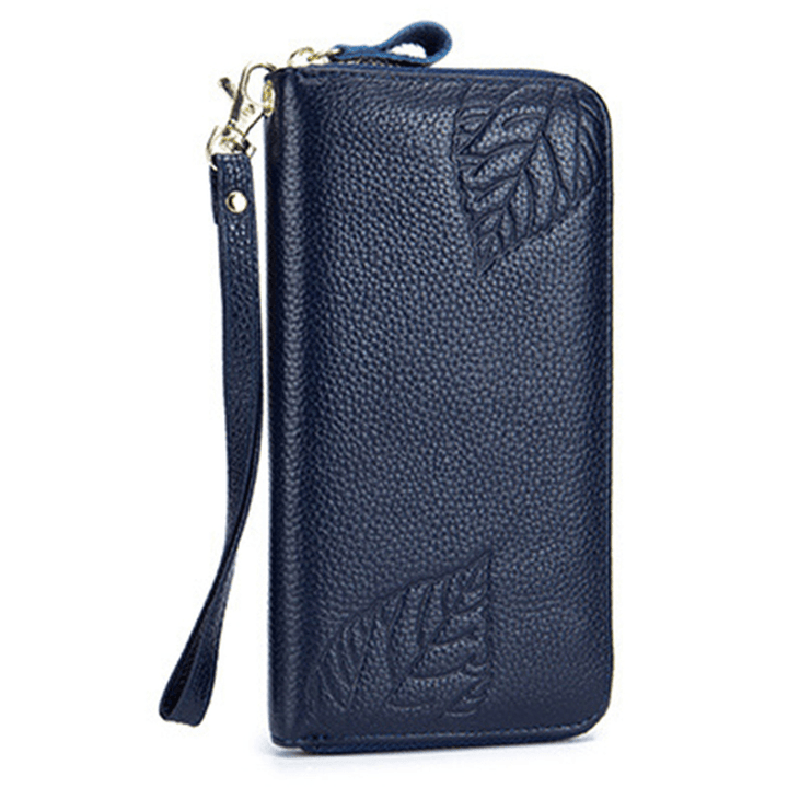 RFID Genuine Leather 6Inch Phone Bag Long Wallet - MRSLM