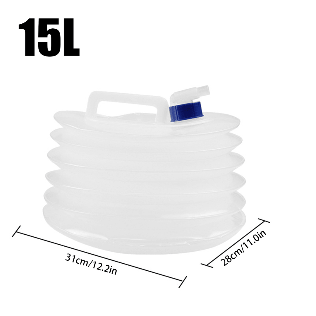 5/10/15L Foldable Water Container Food Grade PE Camping Water Bottle Multifunction Telescopic Storage Water Bag - MRSLM