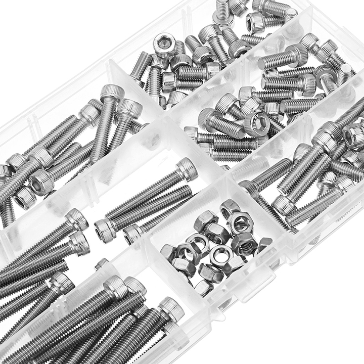 Suleve™ M5SH3 110Pcs M5 Stainless Steel 10-40Mm Hex Socket Cap Screw Allen Bolt Assortment Kit - MRSLM