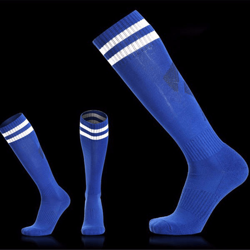 Men Adults Football Stripes Thickened Bottom Socks Long Tube Hygroscopic anti Skid Sports Socks - MRSLM