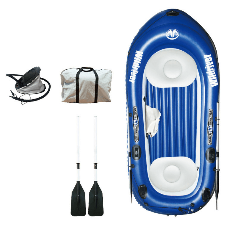 Aqua Marina 2-3 Person Max Load 225Kg Inflatable Boat Thick PVC Boat with Paddle Fishing Inflatable Boats - MRSLM