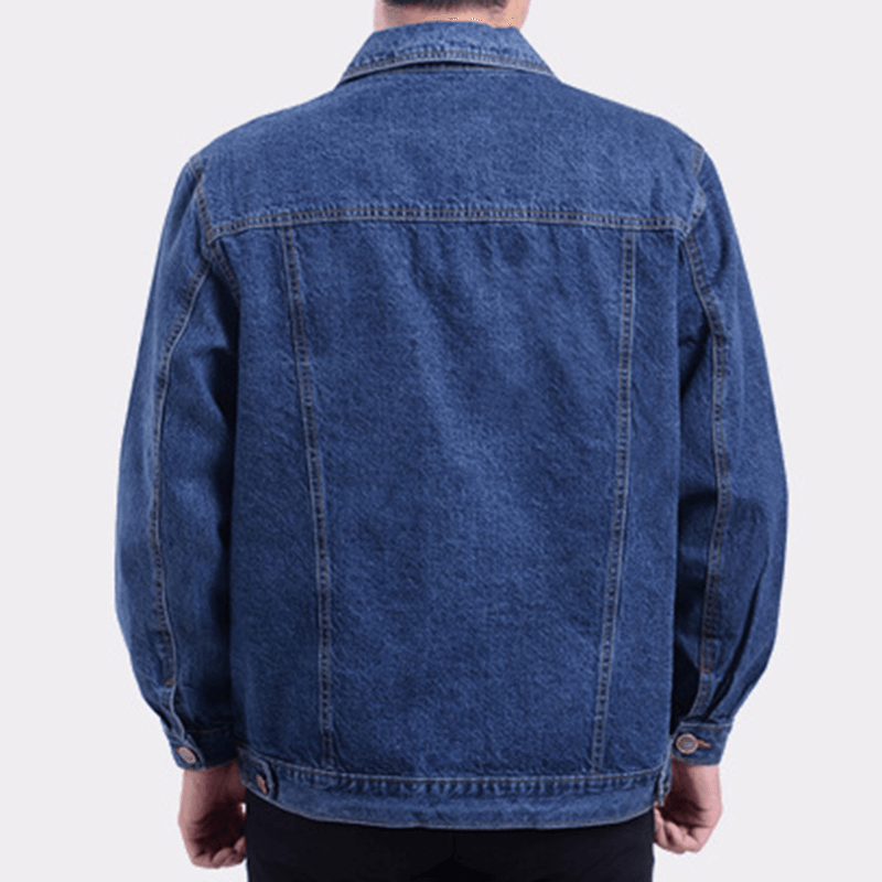 Mens Cotton Welder Anti-Static Tooling Overalls Turn down Collar Denim Coats - MRSLM