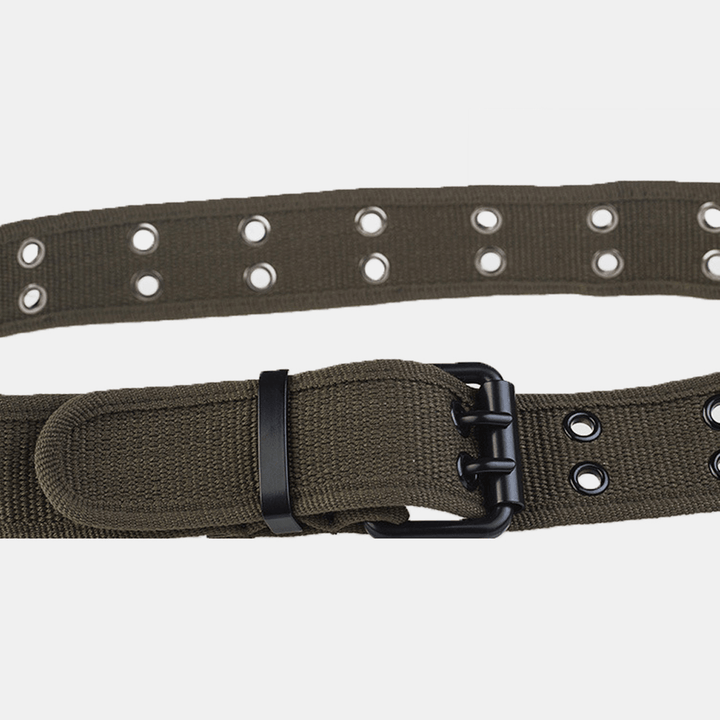 Men Canvas Camouflage Braided 110Cm Pin Buckle Wear-Resistant Outdoor Training Tactical Belts - MRSLM