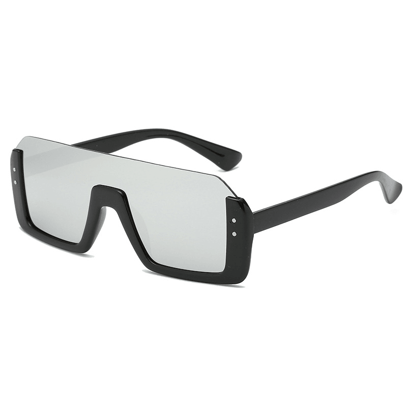 Unisex Retro Big Box Square Anti-Uv Sunglasses Half Frame Rivet Sunshade Sunglasses - MRSLM