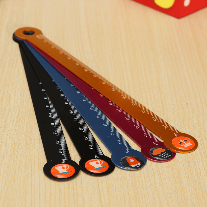 Kids Student Study Stationery Measuring Ruler Scale Measure Tools Cute Aluminum Straight Ruler - MRSLM