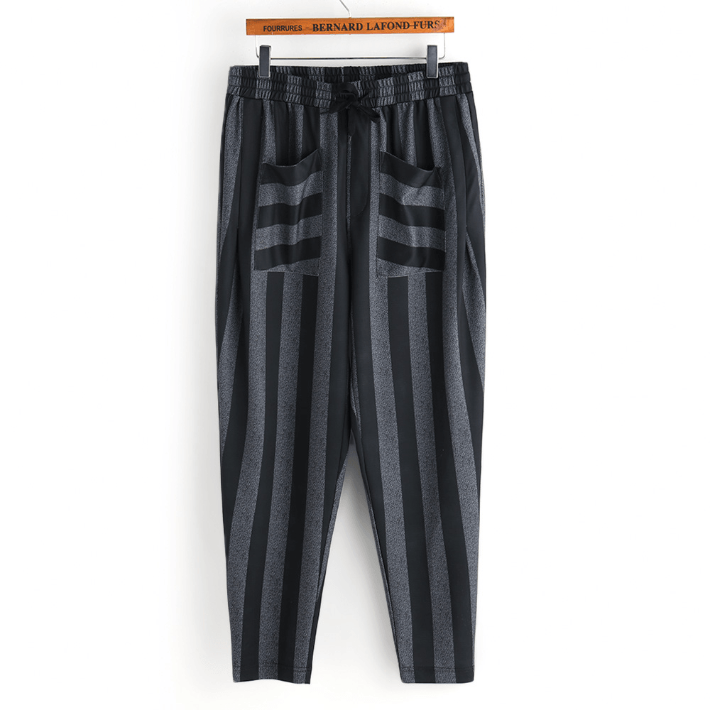 Stripe Narrow-Legged Loose Harem Pants - MRSLM