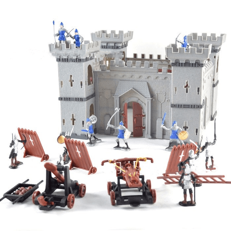 Children'S Diy Self Assembling Toys, Assembling Castle Model, Siege War Battlefield, Ancient Soldier'S Small Castle Suit - MRSLM