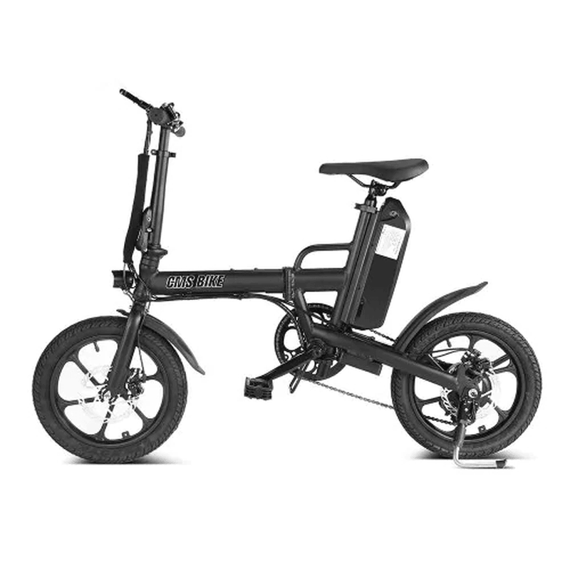 CMSBIKE F16-PLUS 13Ah 250W Black 16 Inches Folding Electric Bicycle 25Km/H 80Km Mileage Intelligent Variable Speed System Electric Bike - MRSLM