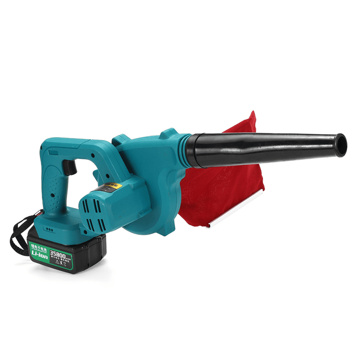 2000W Cordless Air Blower Portable Handheld Electric Power Leaf Blower W/ 1Pc Battery Non-Slip Handle Step-Less Speed Adjustment - MRSLM