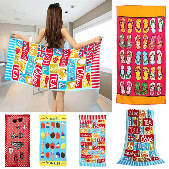 70X150Cm Colorful Cartoon Printing Quick Dry Beach Towels Absorbent Microfiber Bath Towel - MRSLM