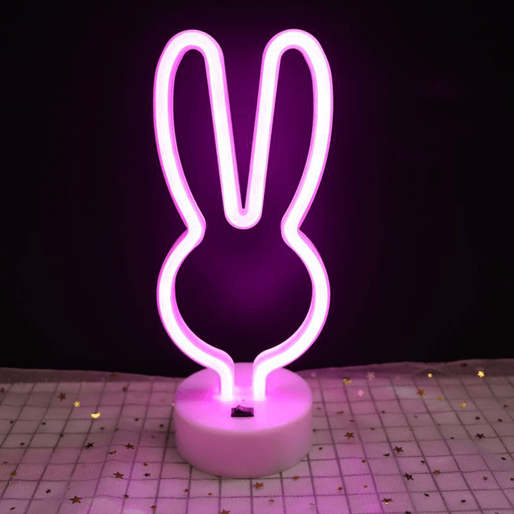 Upgrade Neon Night Light Rabbit Vibrato Anchor Bigmouth Bird Creative Night Light Spot - MRSLM