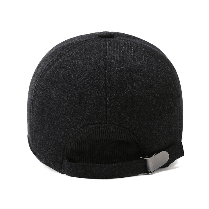 Men'S Solid Color Cotton Padded Ear Protection Cap - MRSLM