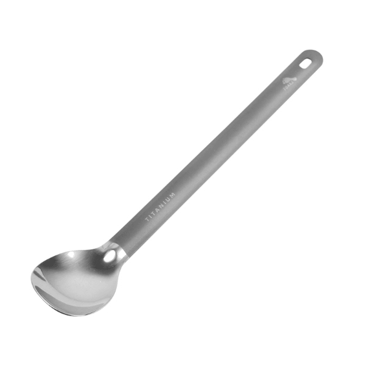 TOAKS SLV-11 Outdoor Long Handle Titanium Spoon Soup Ladle Camping Picnic Tableware 20G - MRSLM