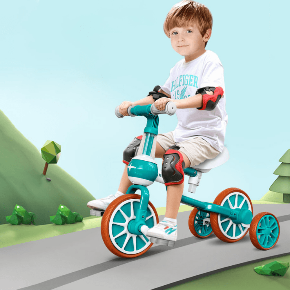 PORSA PIM 3-In-1 Kids Tricycle Baby Balance Bike Ride Slip Dual Mode Children Bike with Detachable Pedal for 1-4 Year Old - MRSLM