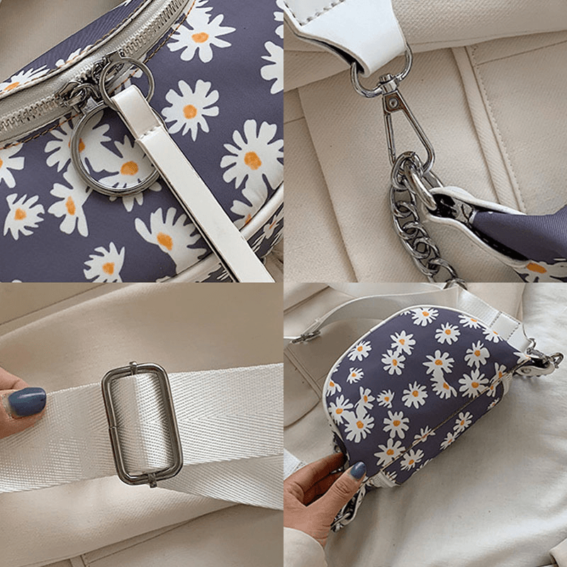 Women PU Summer Small Daisies Chest Bag - MRSLM