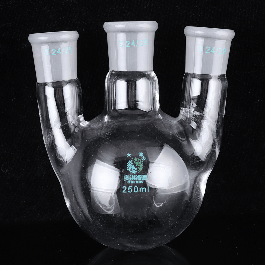 100Ml 250Ml 500Ml Glass 24/29 Three Neck round Bottoom Boiling Flask 3-Neck Laboratory Glassware - MRSLM