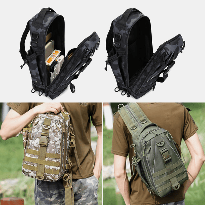 Men Multifunction Tactical Backpack Casual Sling Crossbody Bag Shoulder Bag Chest Bag for Outdoor - MRSLM