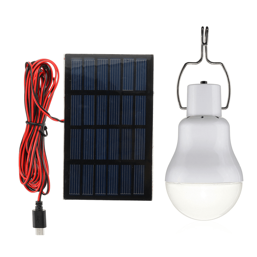 5V 1W Solar Panel Powered LED Bulb Light Portable Outdoor Camping Tent Energy Lamp - MRSLM