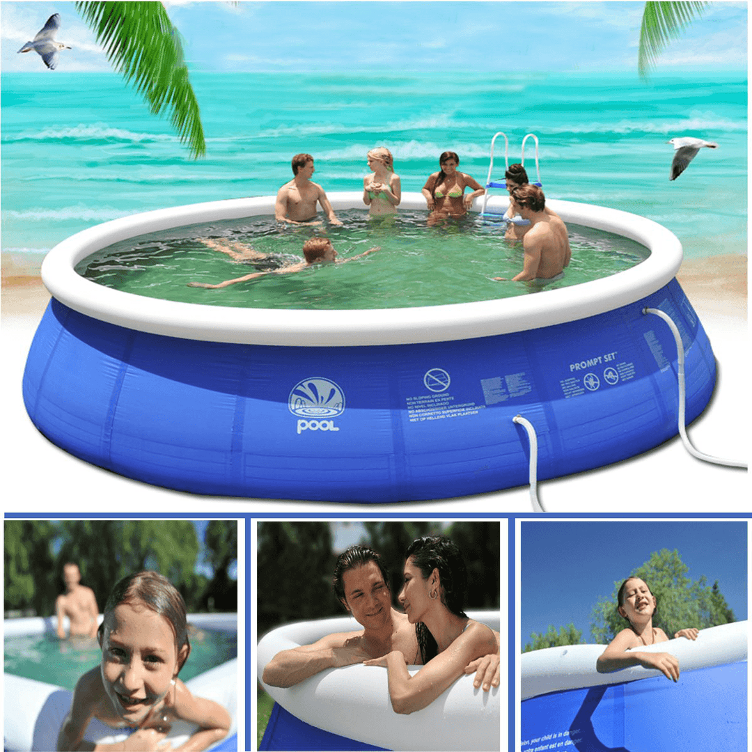 JILONG 2.4X0.63M/2.4X0.76M/3.0X0.76M/3.6X0.76M Blue above Ground Inflatable Swimming Pool Family Play Bathtub Water Pool Inflatable Pool for Garden Adults Kids - MRSLM