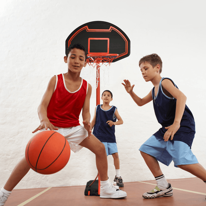 [US Direct] 1.6-2.1M Adjustable Basketball Hoops Portable Backboard Stand Basketball System Kids Adult Game Garden Patio - MRSLM