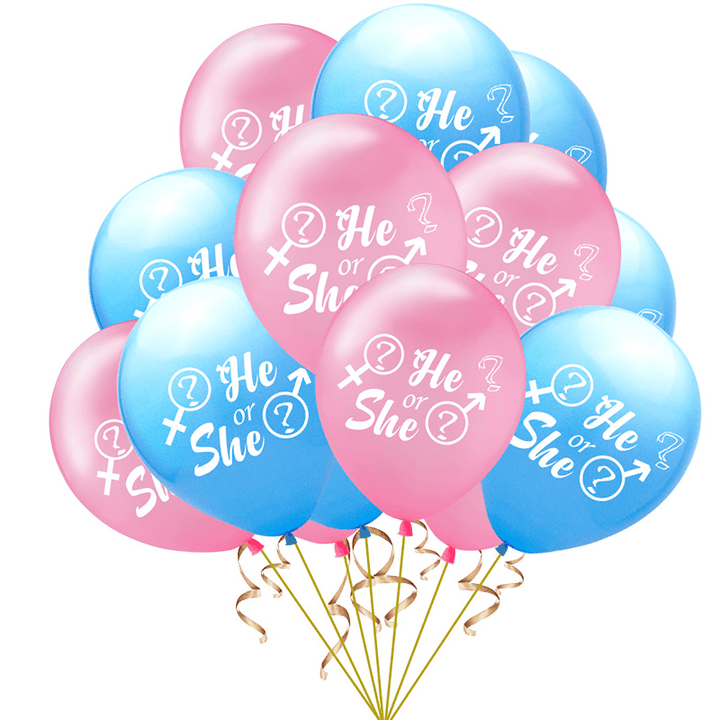 Latex Balloons Boy or Girl/He or She Creative Party Baby Shower Supply Party Decorations - MRSLM