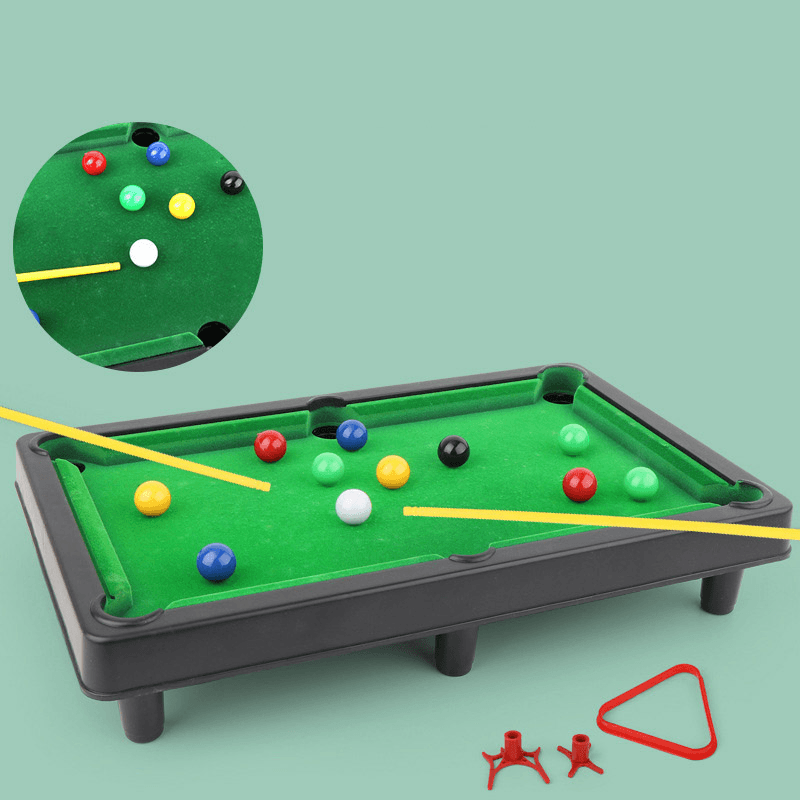 Mini Table Ball Game Set Parent-Child Billiards Game Snooker Table with Pole Frame Snooker Pool Table - MRSLM