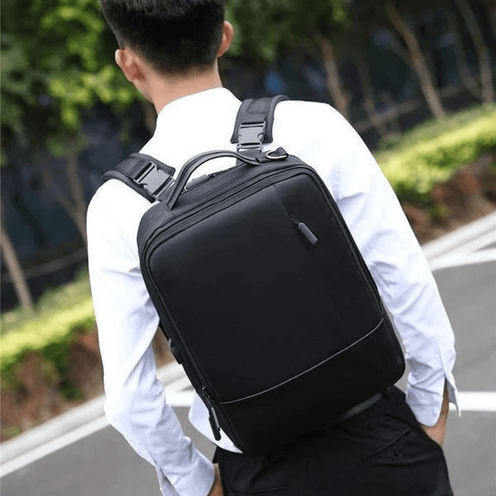 Men New Multifunctional Backpack Shoulder Bag Business Bag with USB Charging Port - MRSLM