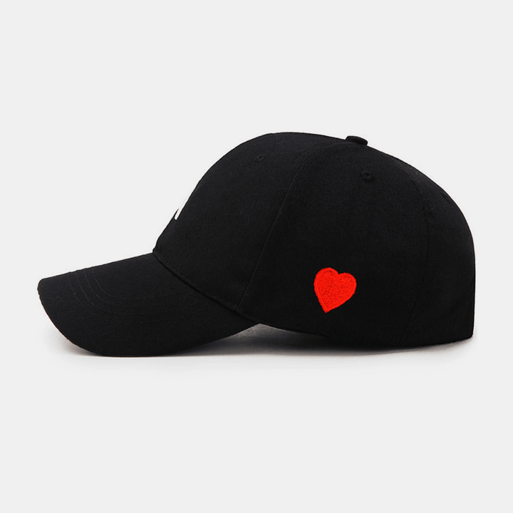 Unisex Letter a Love Heart Pattern Sun Hat Outdoor Casual Sunshade Baseball Caps - MRSLM