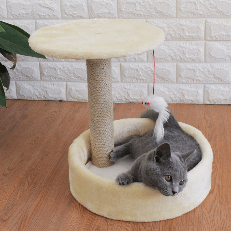 Detachable Cat Climbing Frame Sisal Material Cat Scratching Post Board Small Cat Jumping Platform Pet Bed - MRSLM