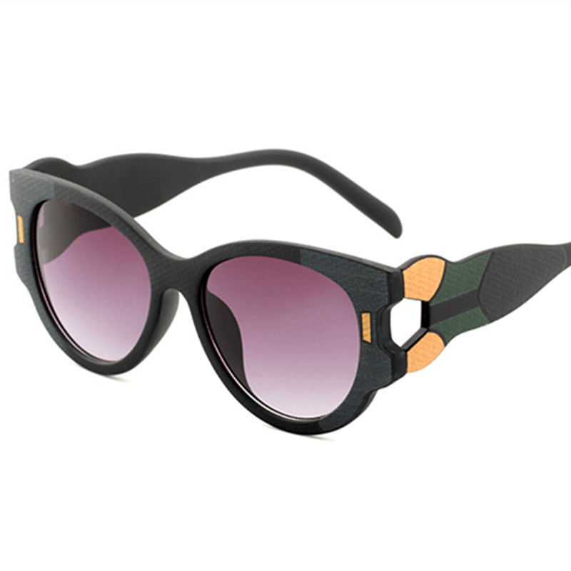 Women'S Large Frame Multicolor Stitching Sunglasses - MRSLM