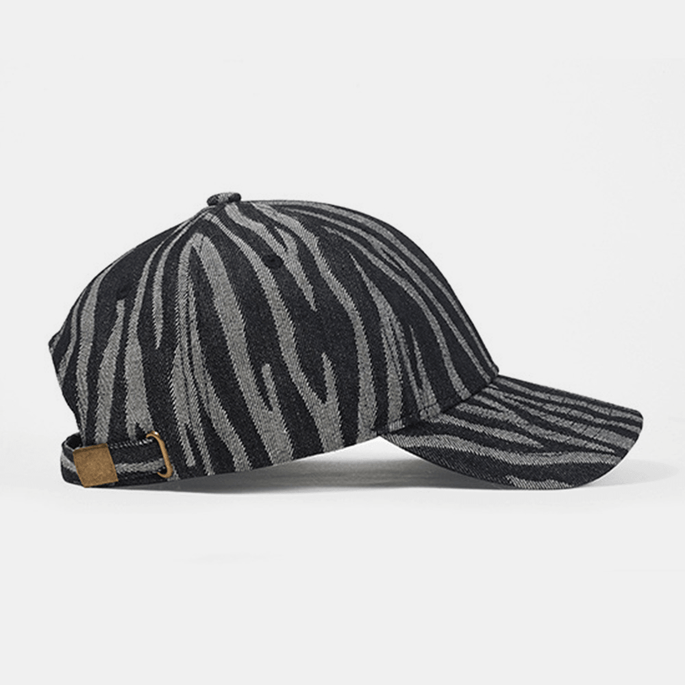 Men Cotton Striped Pattern Adjustable Cap Casual Sunshade Baseball Cap - MRSLM