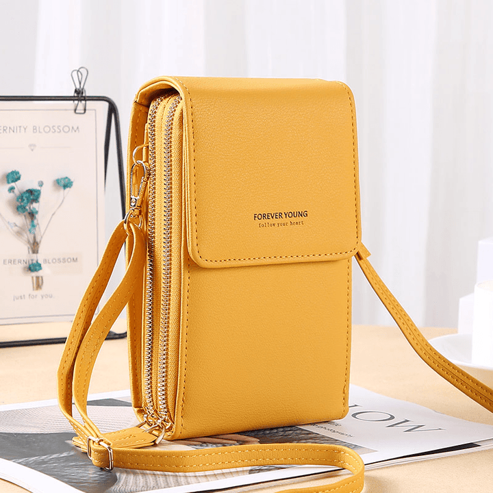 Women 6.5 Inch Touch Screen Bag RFID Clutch Bag Card Bag Large Capacity Multi-Pocket Crossbody Phone Bag - MRSLM