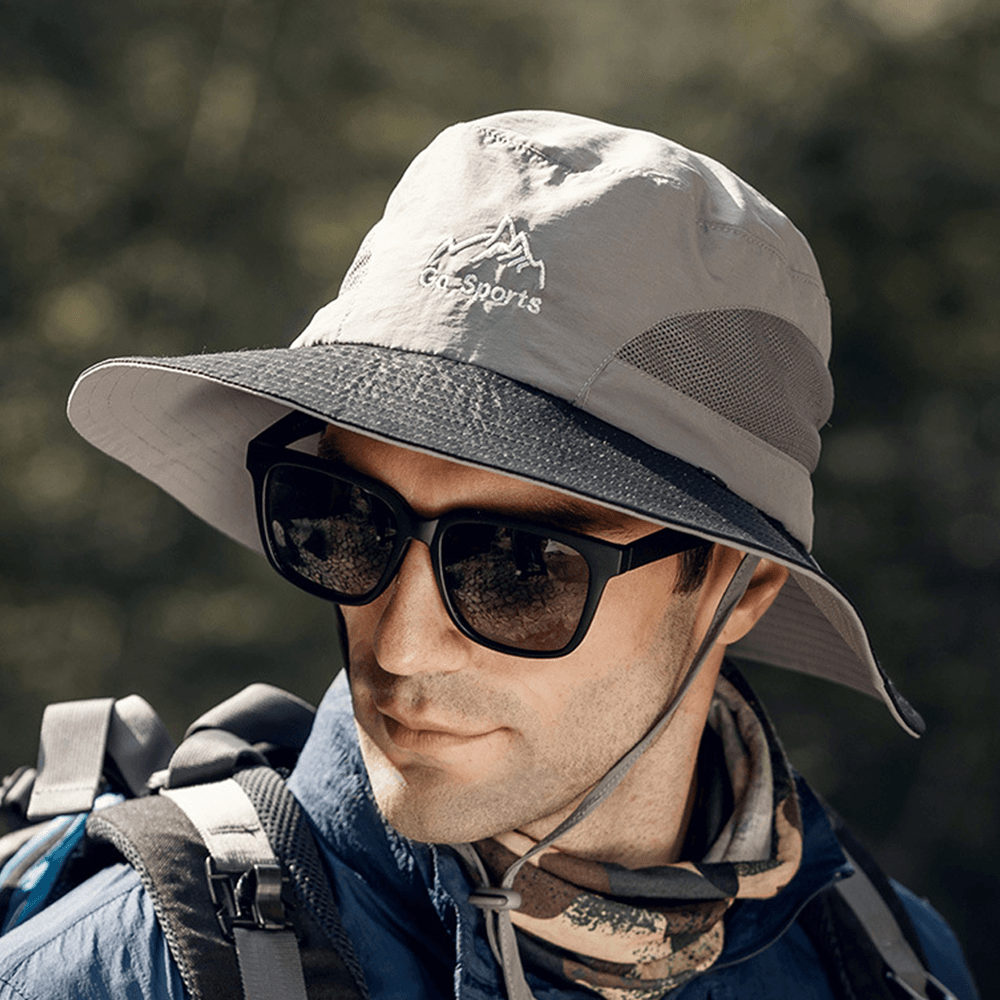 Men Outdoor Hinking Hat Summer Protection Cover Face Visor Outdoor Fishing Hat - MRSLM